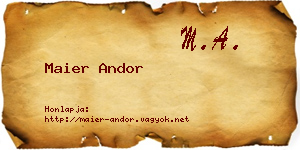 Maier Andor névjegykártya